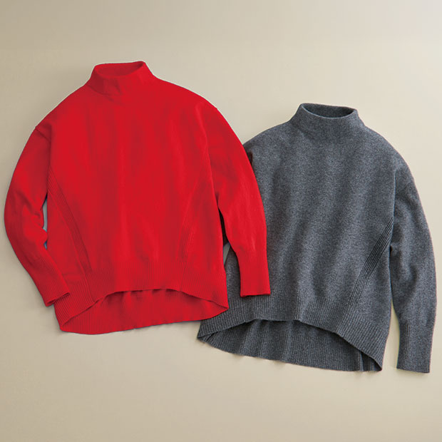 カシミヤハイネックチュニック