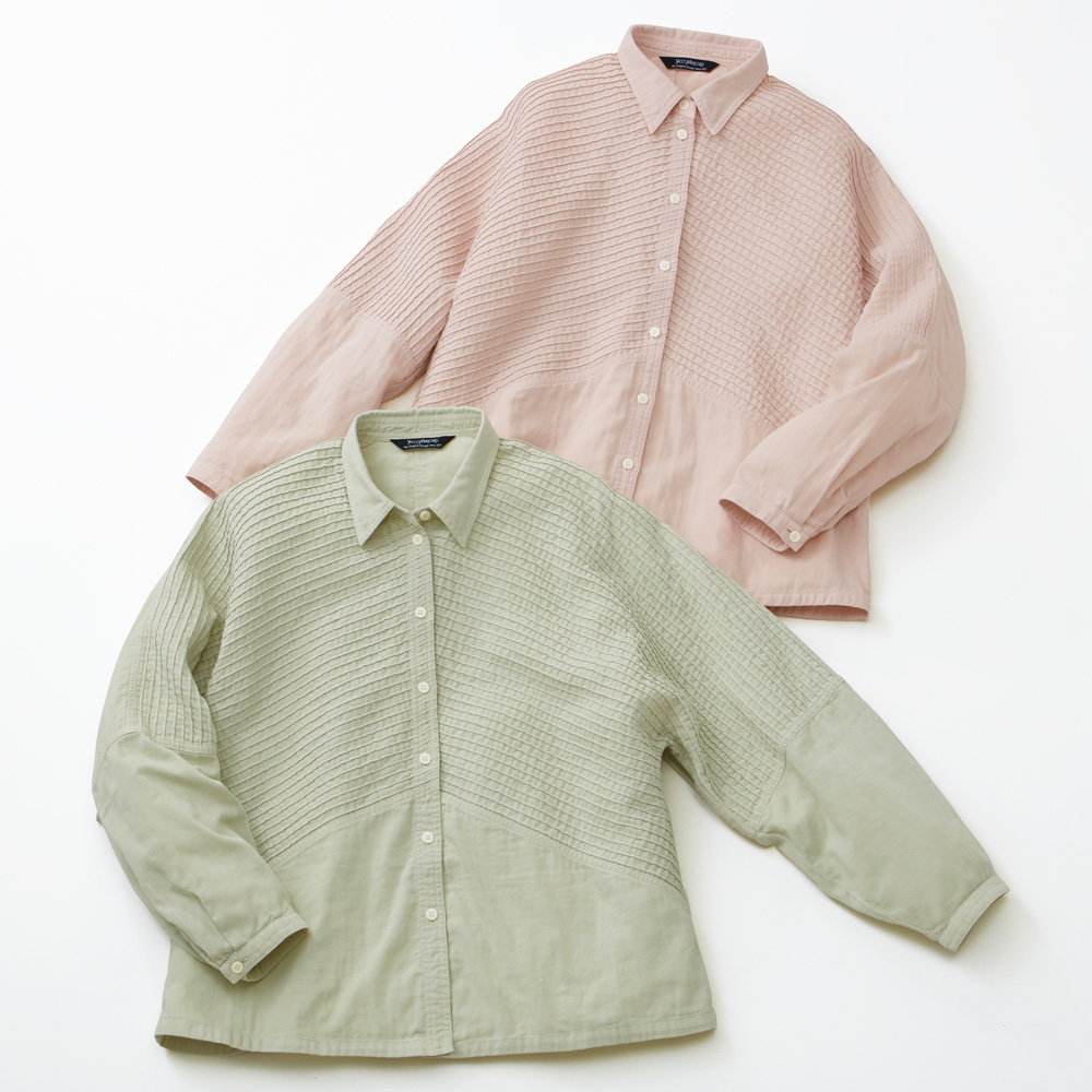 ヤッコマリカルド ダブルガーゼピンタックブラウス | ライトアップ