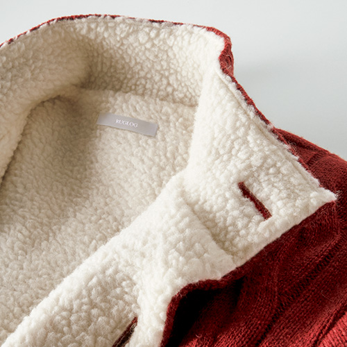 ラグログ ウールボアライニング・移しケーブルニットブルゾン | ライト