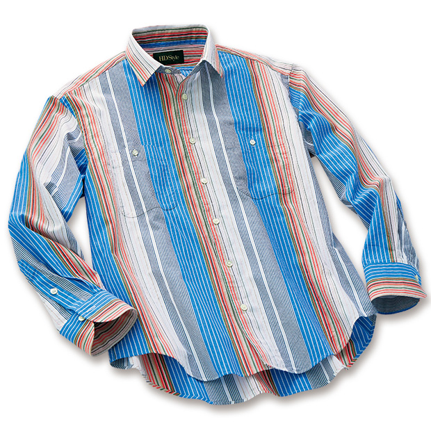 パナマ織りストライプシャツ