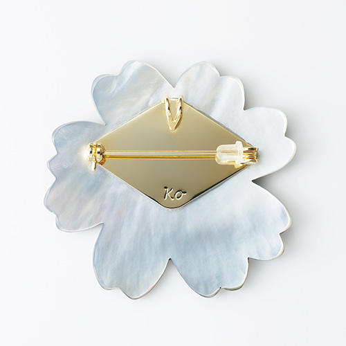 蒔絵ブローチ兼ペンダントトップ／Flower Rosetta