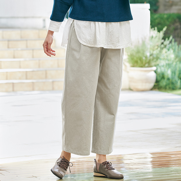 切り替えコットンパンツ