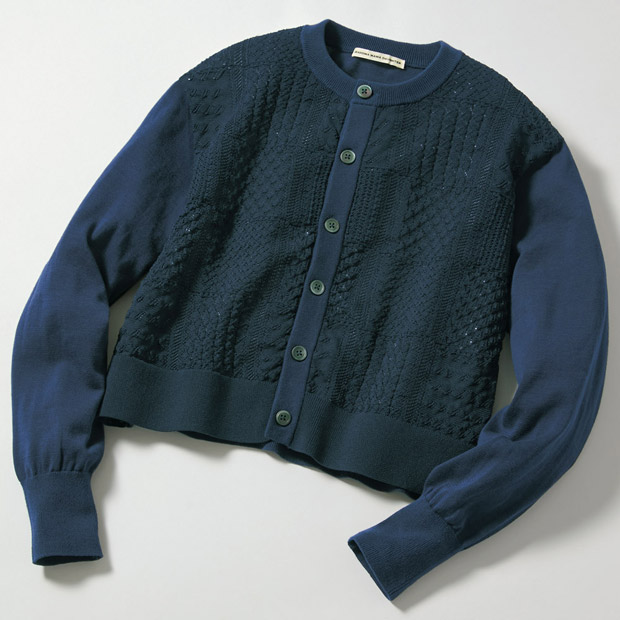 パッチワーク柄･透かし編み使いカーディガン