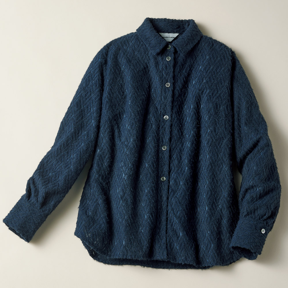 幾何学柄ジャカードジャージーブラウス／当社限定