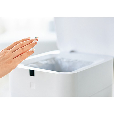 除菌もできる自動開閉･梱包ゴミ箱／11L