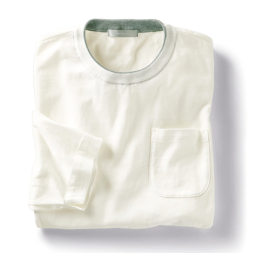 リンキングニット襟の七分袖Tシャツ