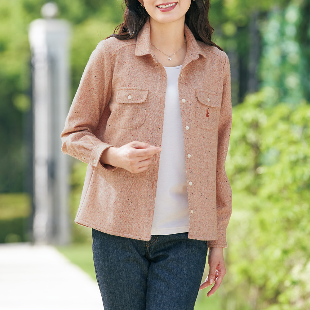 ミックスツイードブラウス