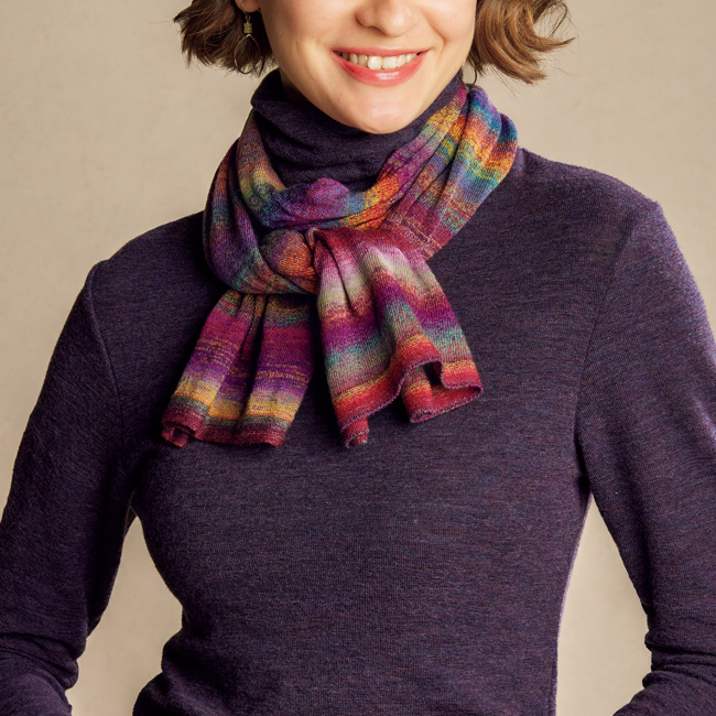 絣糸で編んだミニストール