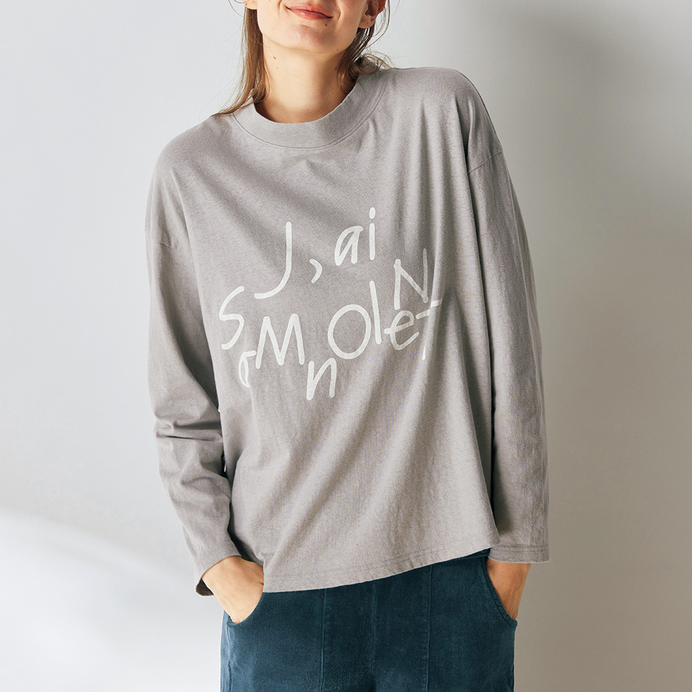 ラフィ天竺プリントロングTシャツ