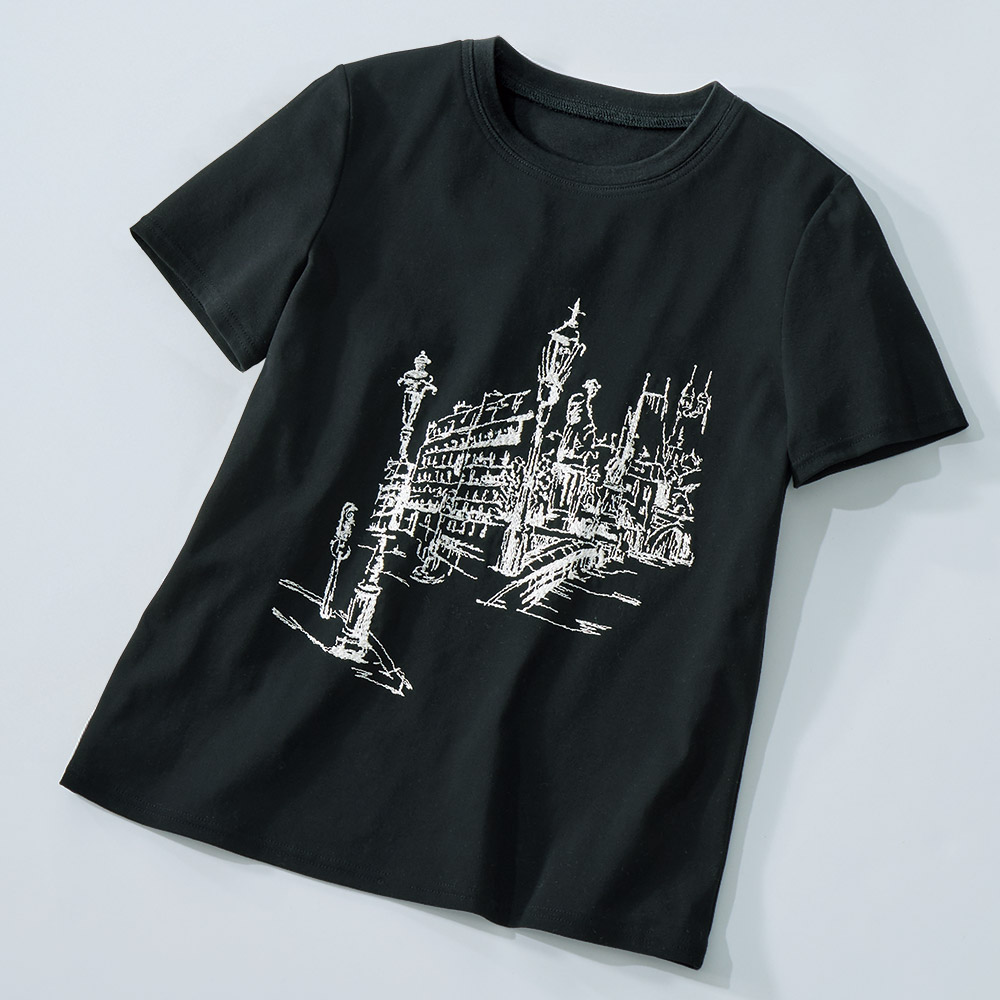 コットン刺しゅうTシャツ