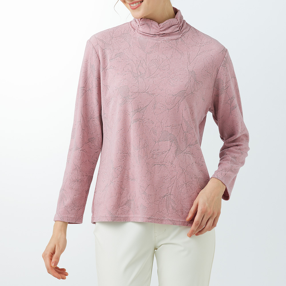 カレンサーモ･シャーリングネックプルオーバー／お花柄