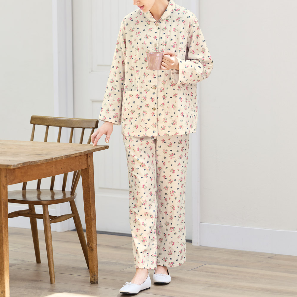 トリプルガーゼ花柄パジャマ