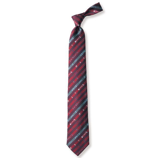 多色織り老舗のネクタイ／ヒエログリフ