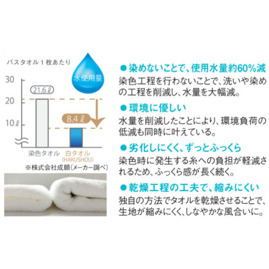 HAKUSHOU･白匠 無染色バスマット／2枚セット