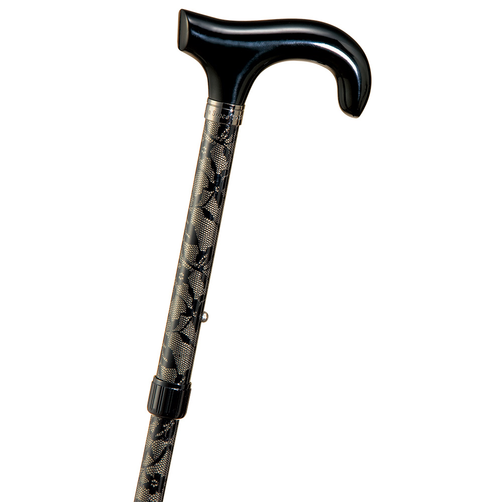 4折調整式/黒レースのステッキ