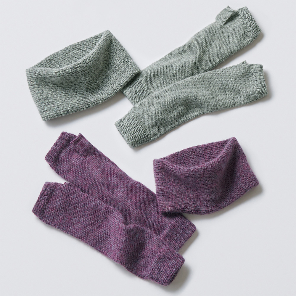 アルパカニットネック&アームウォーマーセット