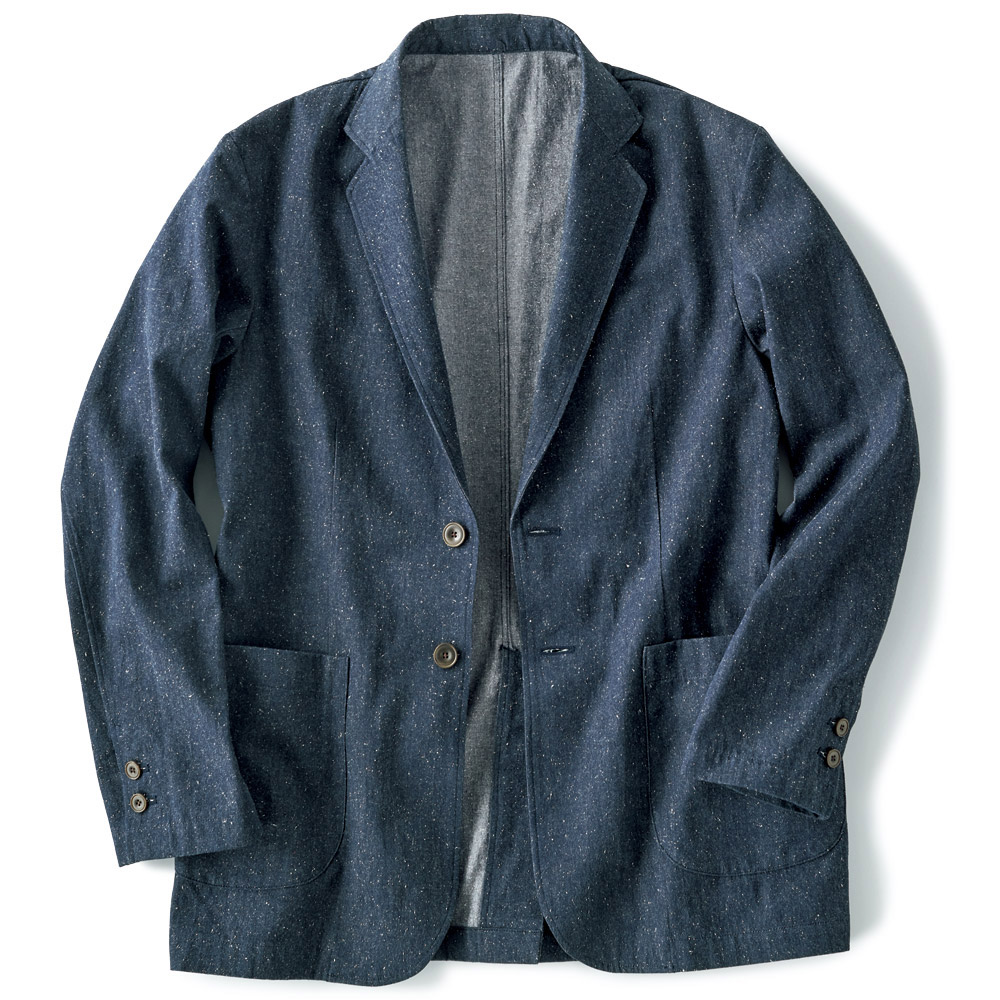 洗えるシルク混デニムジャケット