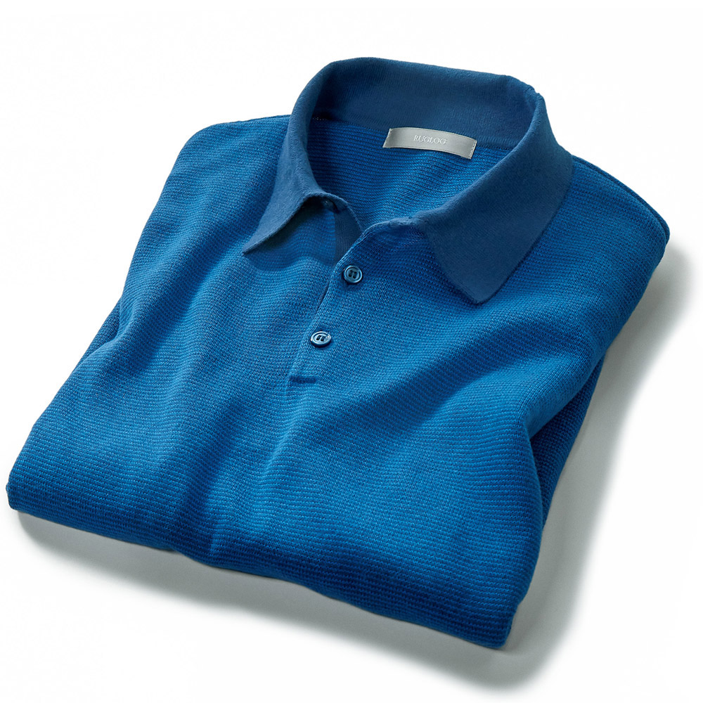 洗えるコットンカシミヤ･ニットポロシャツ