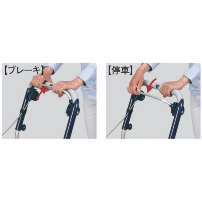 座れるブレーキ付アルミワイヤーカート