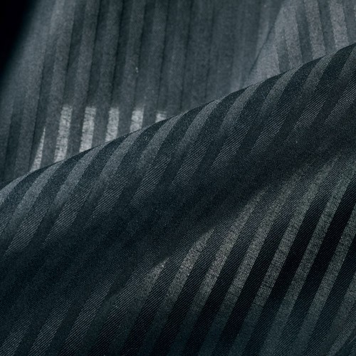 舶来サテンストライプ生地で仕立てたスナップB.D.シャツ