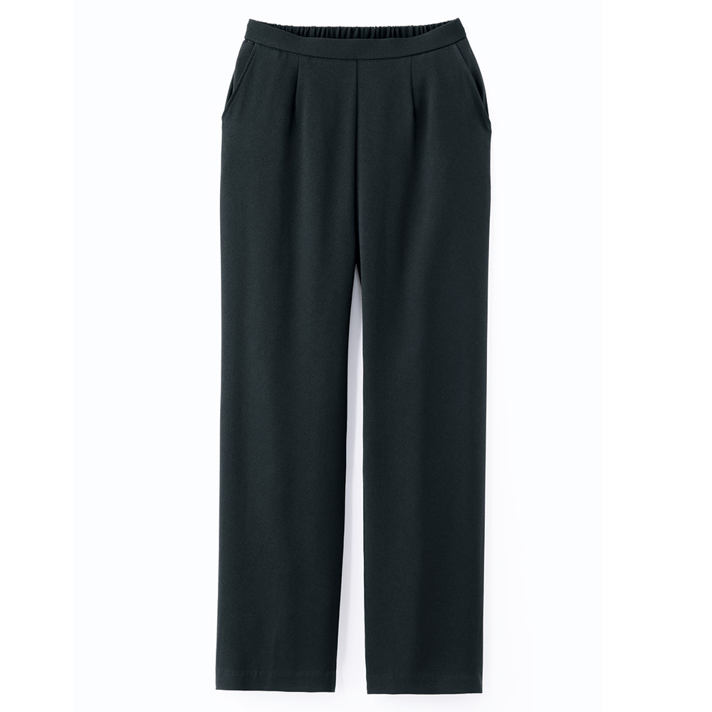 バックサテン･ワイドストレートパンツ