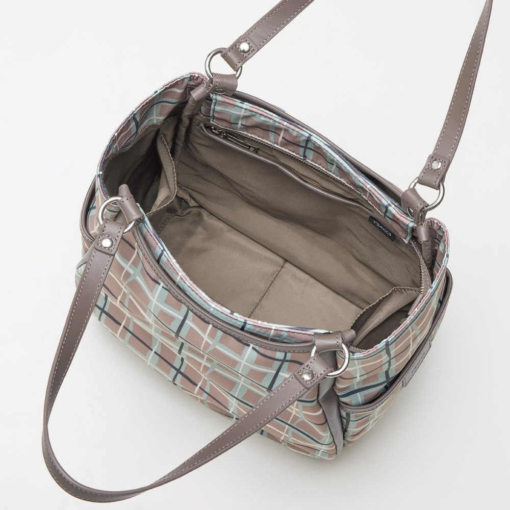 撥水チェック柄トートバッグ