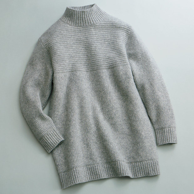 ウール混ニットプルオーバー