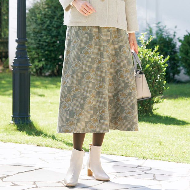 播州織ジャカードスカート