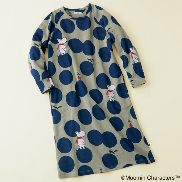 ジャカード柄のホームドレス／ムーミン
