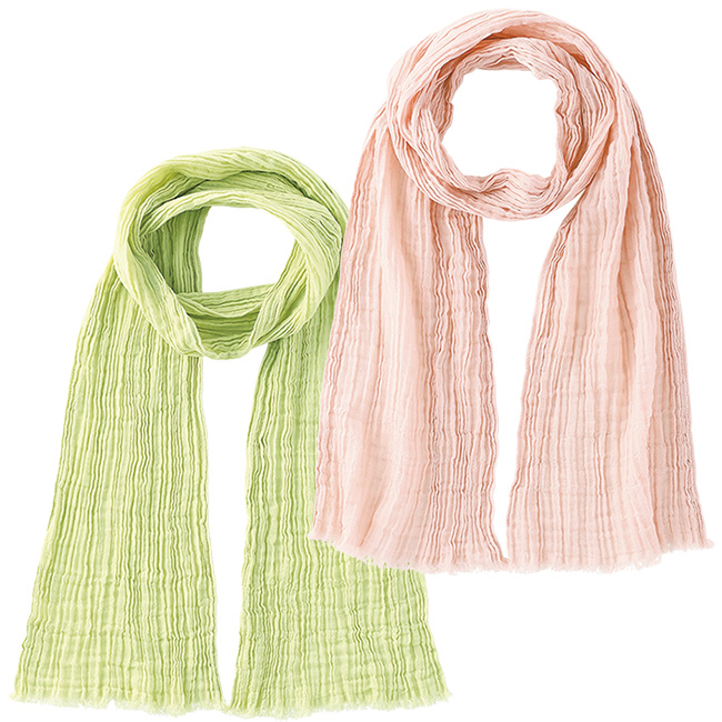 クレープガーゼマフラー／2色セット