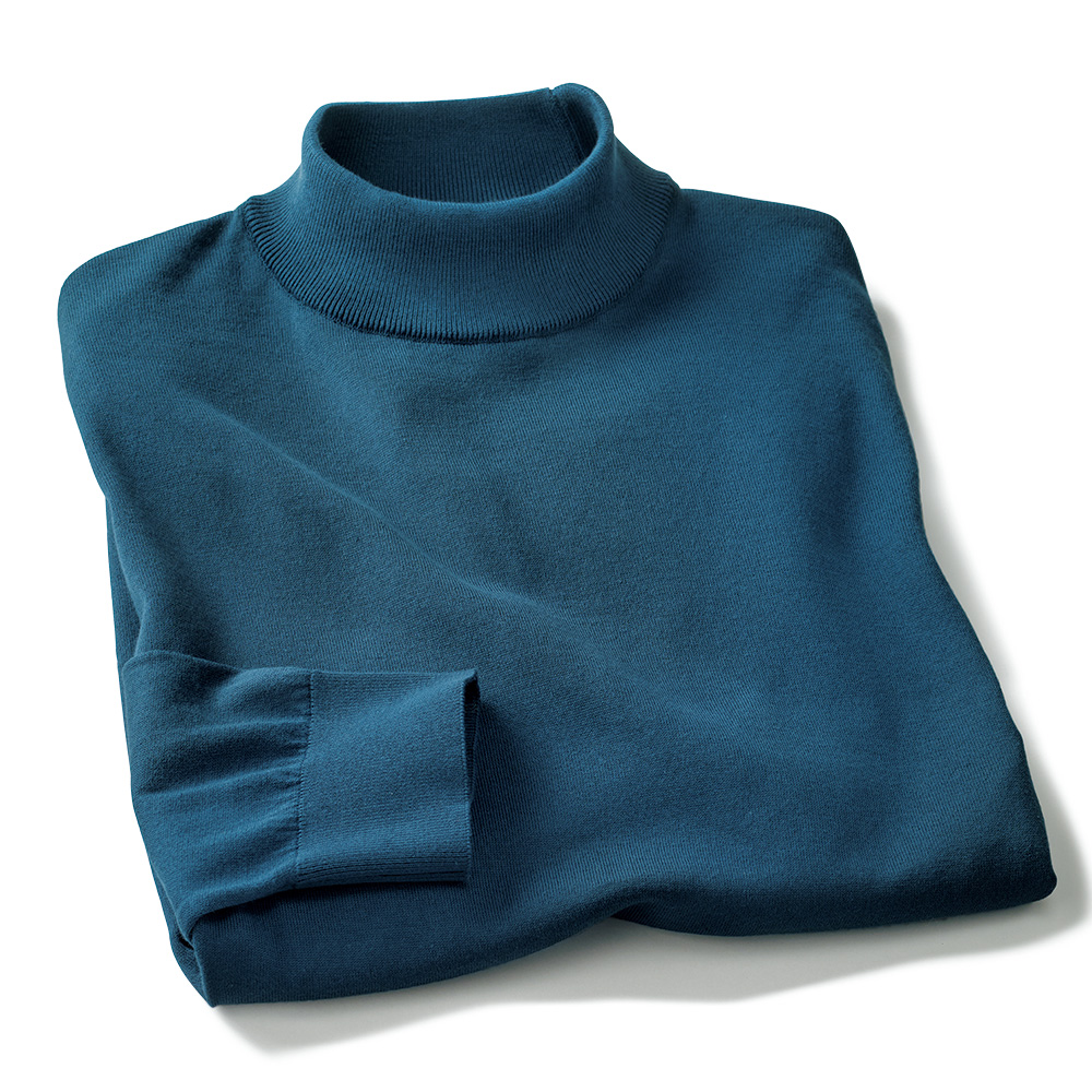 シーアイランドコットン･長袖モックネックニット