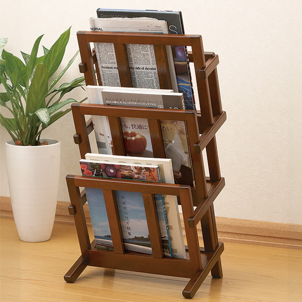 三段マガジンラック