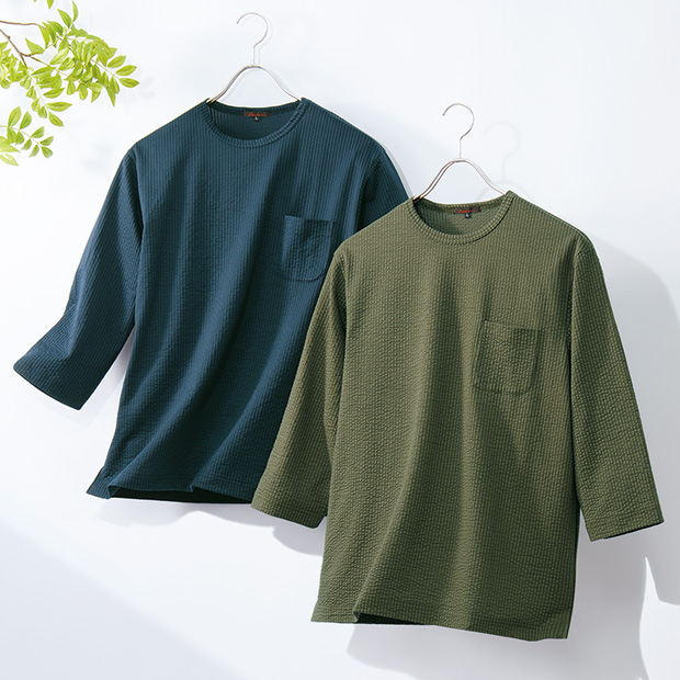 サッカージャージー･七分袖Tシャツ