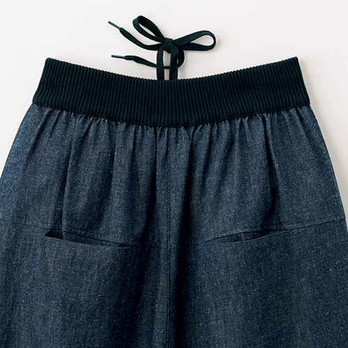 ニット使い綿麻デニムパンツ