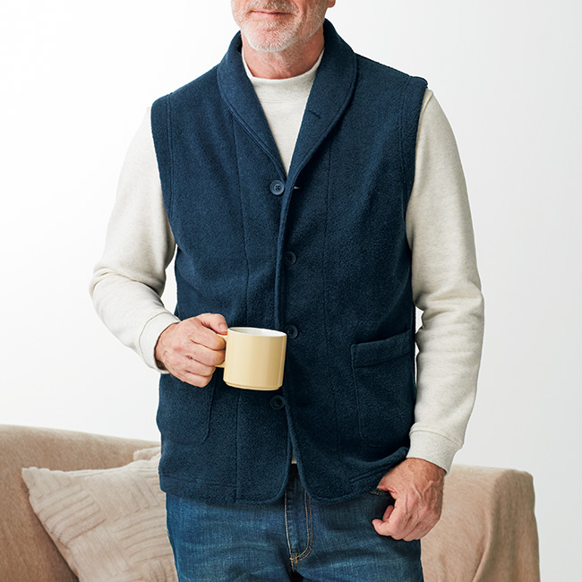 暖かフリース・リラックスベスト