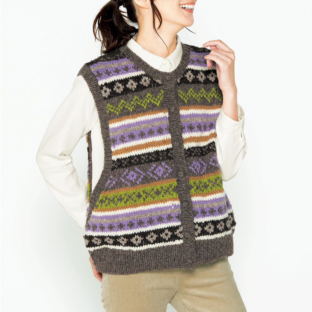 ロービングウールジャカードベスト