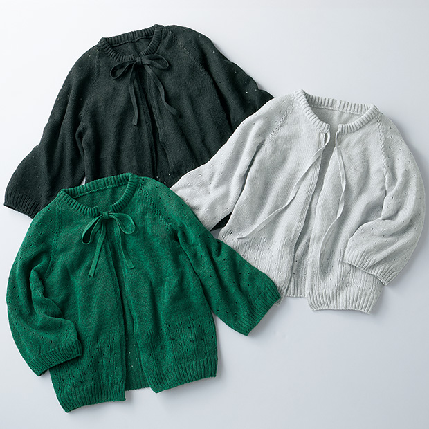 リネンのボレロ風カーディガン