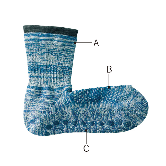 ダクロンQDの爽快直角ソックス／4色セット／男女兼用