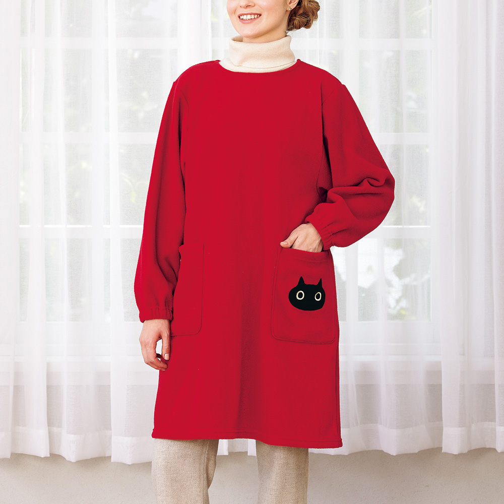 フリース割烹着エプロン