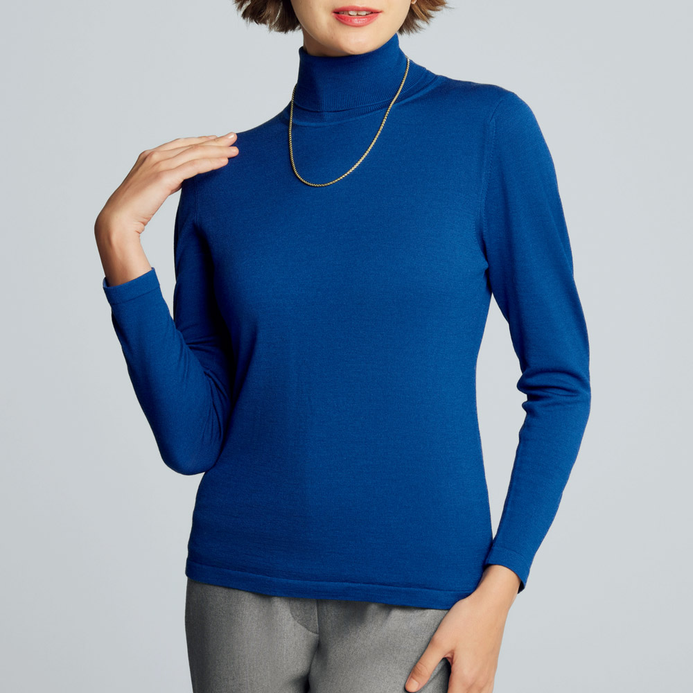 ウールシルク・タートルネックセーター