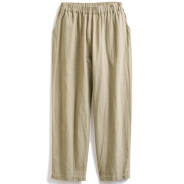 リネンコットンテーパードパンツ