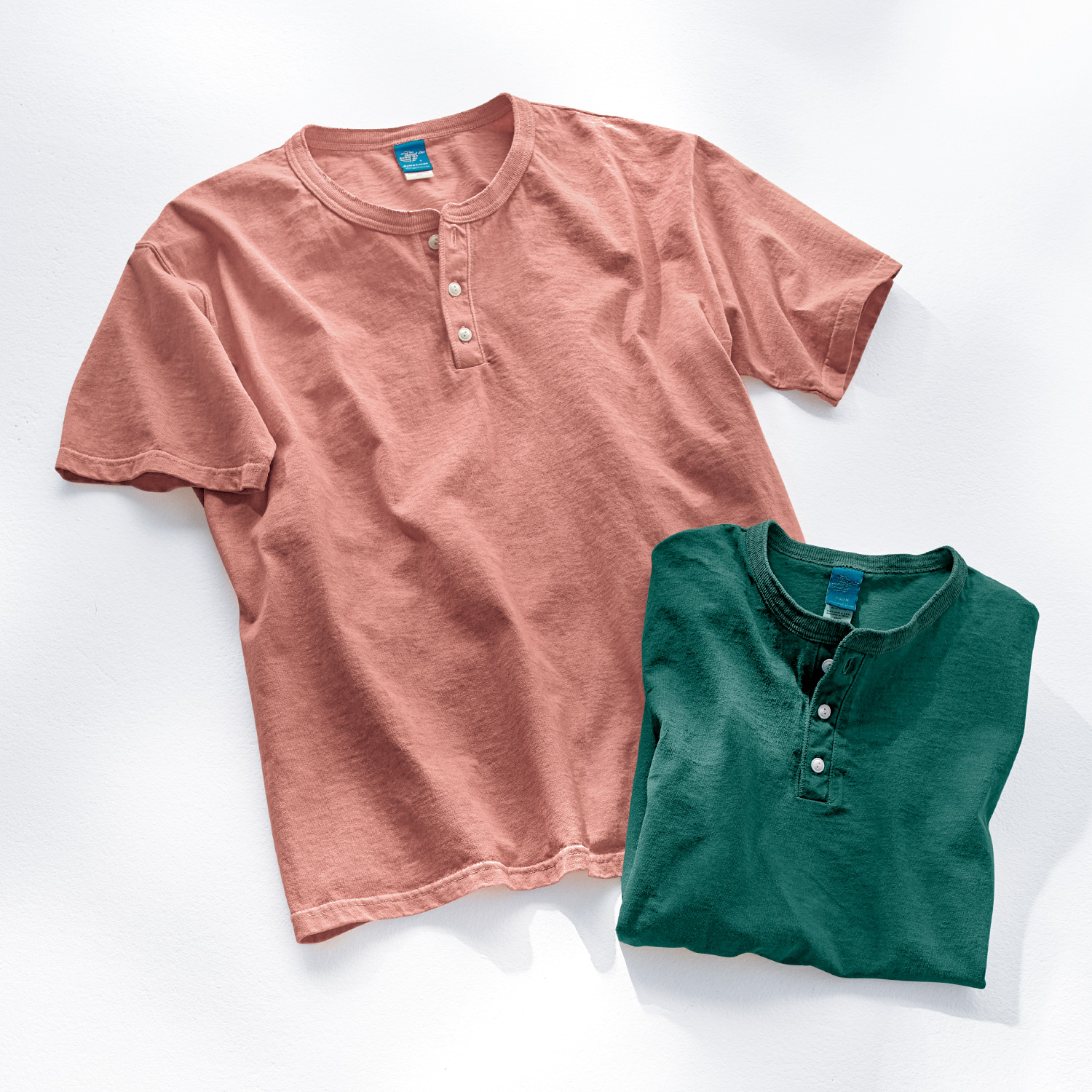 米綿ヘンリーネックTシャツ／2色セット