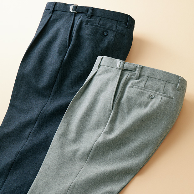 ウール混伸びやかスラックス