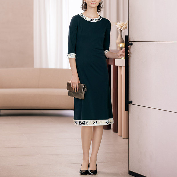 プリント使いワンピース