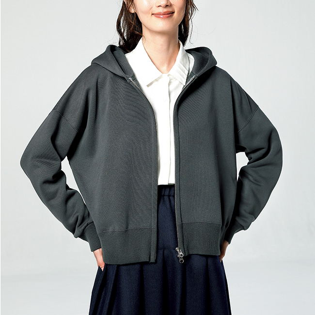 裏起毛ジップパーカ