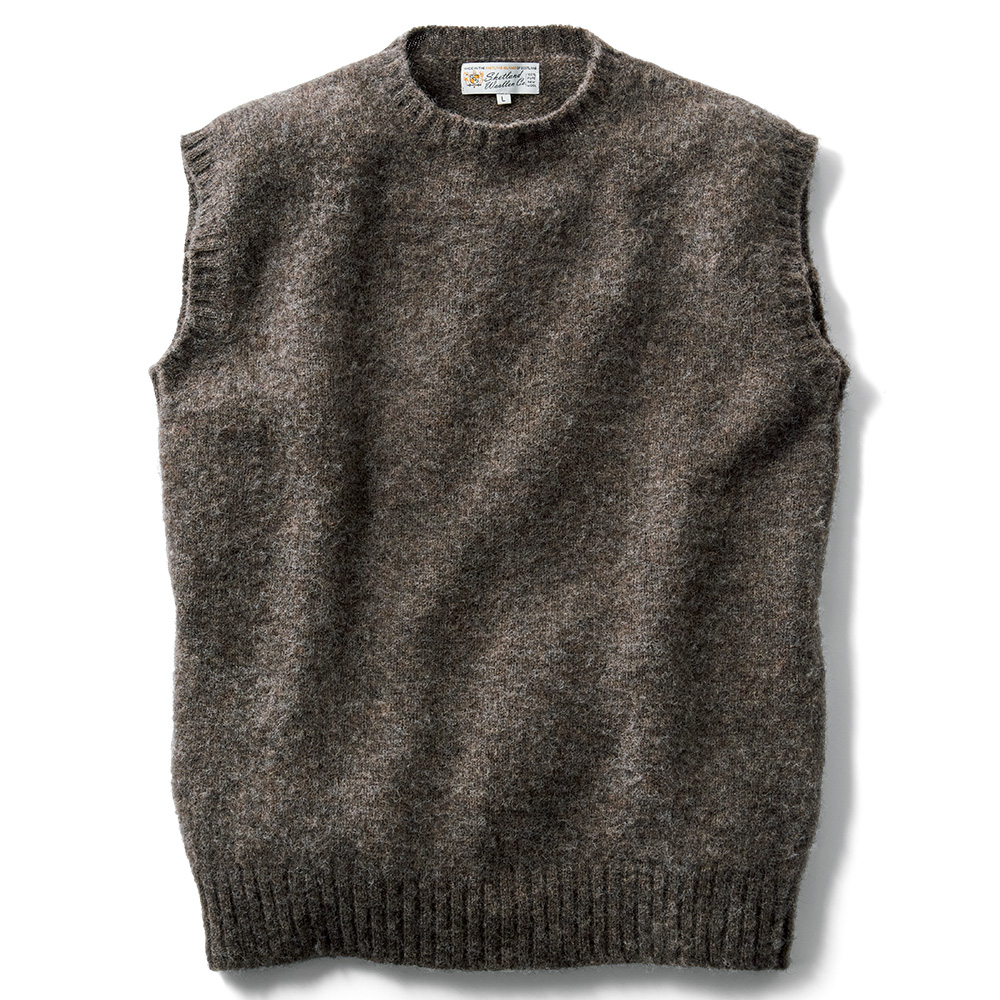 シャギードッグプルオーバーベスト／クルーネック