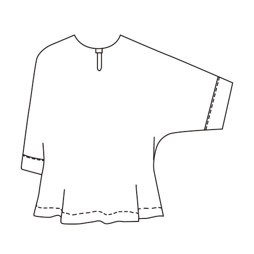 楊柳ボーダーゆったりプルオーバー