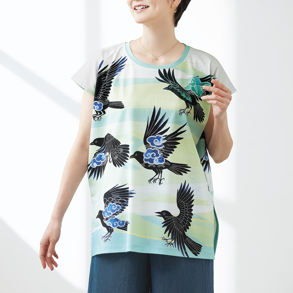友禅プリントTシャツ