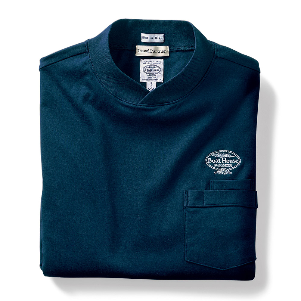 ジャケットに合う･クロスネック長袖Tシャツ