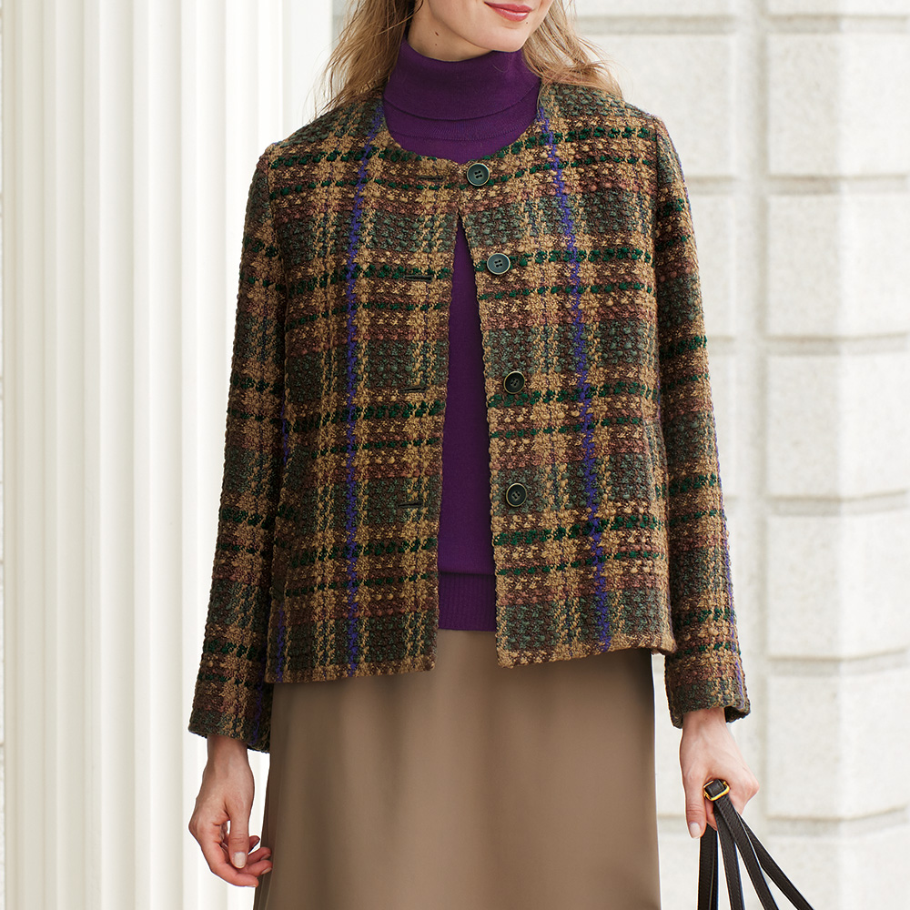 ツイードノーカラージャケット